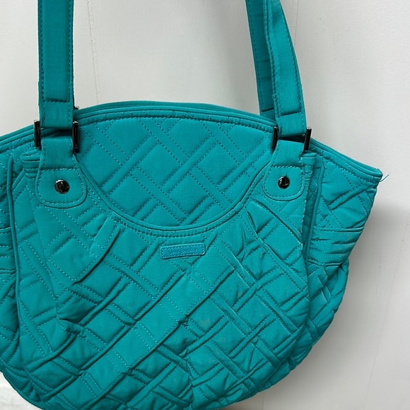 Vera Bradley Blue Quilted Tote Bag with Diamond Stitching - Picture 14 of 14